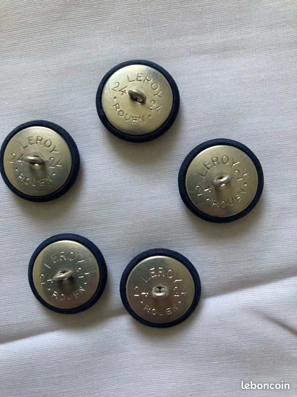 5 boutons recouverts tissu bleu marine (image 3)