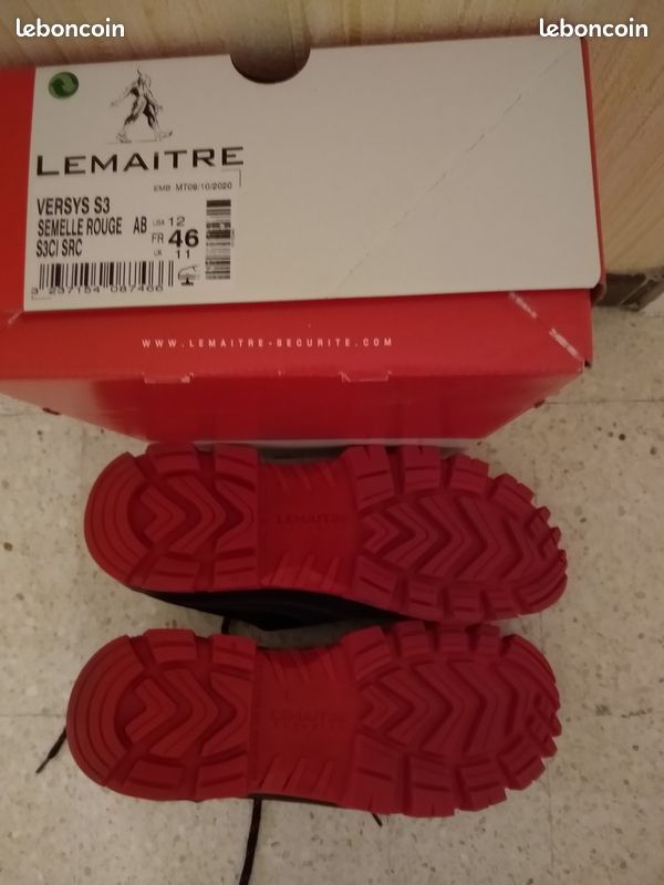 Chaussures de sécurité Lemaître Versys S3 SRC — pointure 46 — NEUVES jamais portées (image 2)