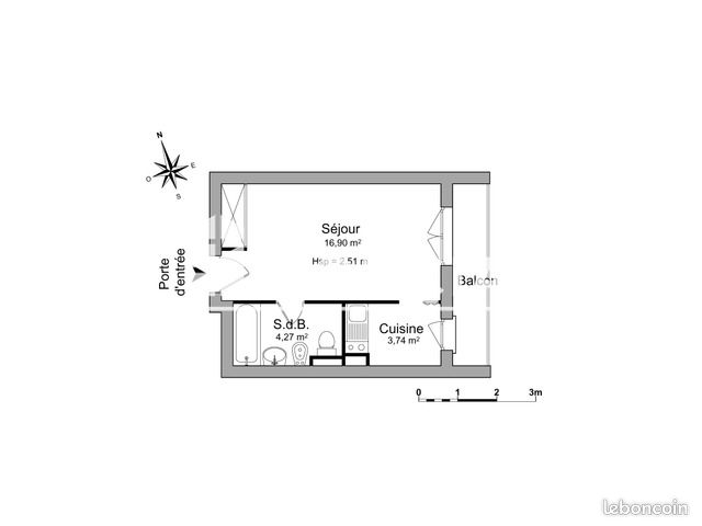 Appartement a louer talence - 1 pièce(s) - 24 m2 - Surfyn