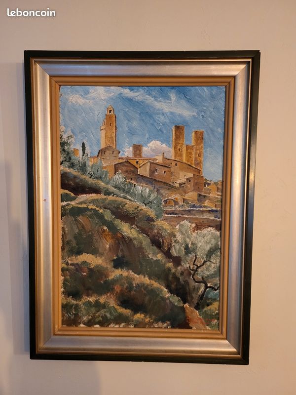 Aquarelle Originale XIXème – Vue De San Sepolcro, Bologne, Italie – Grand Tour – Signée