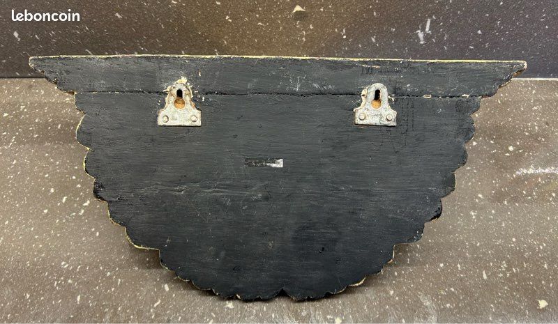 Superbe grande console en bois doré tête ange chérubin angelot sellette support (image 2)