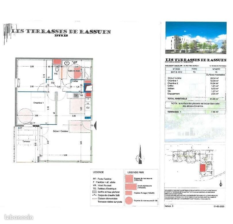 Appartement 3 pièces 61 m² · à Istres · 61 m² · 864 €/mois