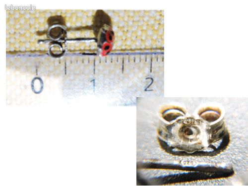 Boucle d' oreille Coccinelles Argent Massif (image 4)