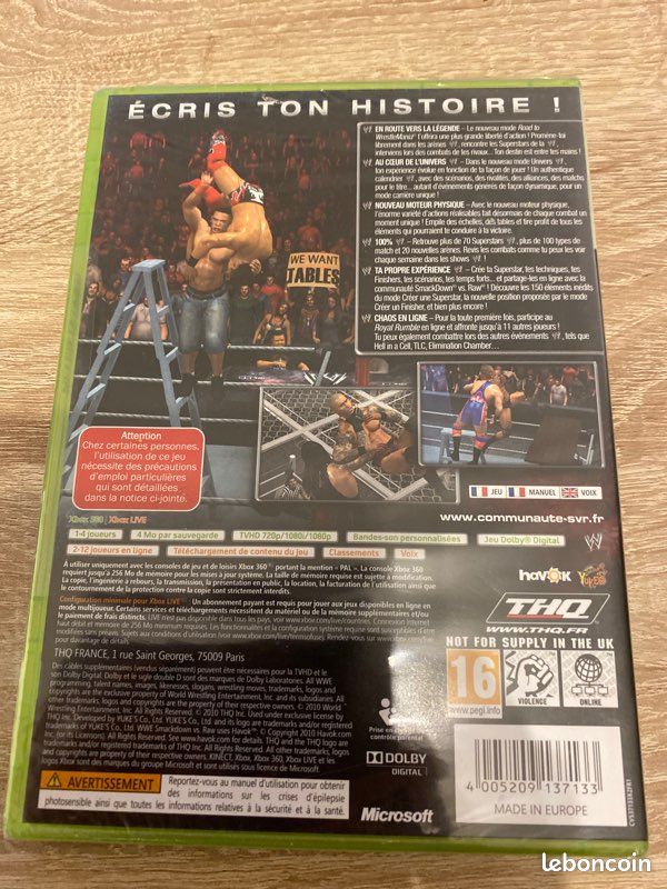 Jeu RAW 2 Sur Xbox Première Génération - Version Française Complète - RARE