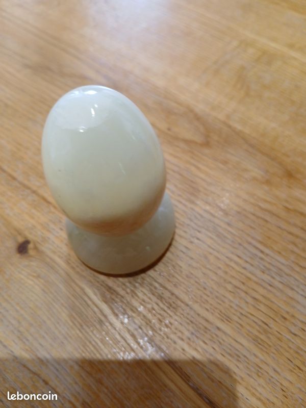 Lot de 3 oeufs marbre agate onyx + coquetier (image 2)