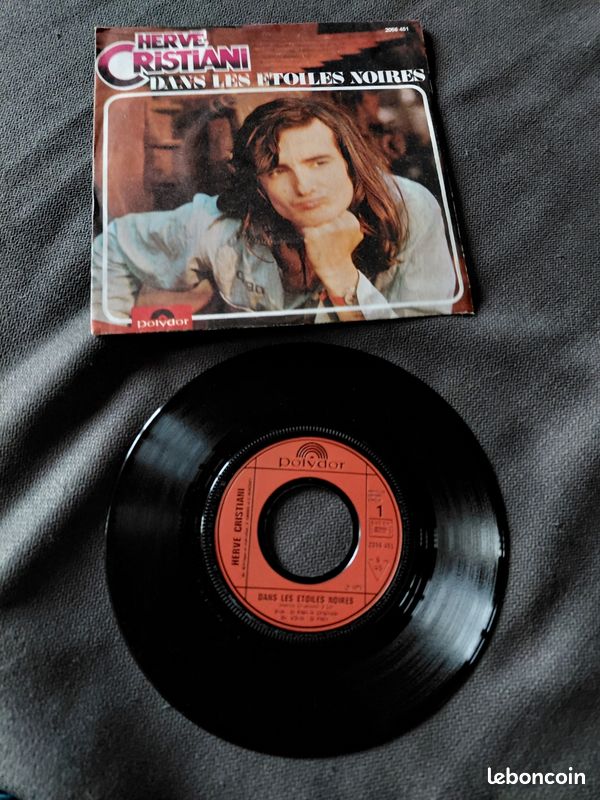 Vinyle 45 tours hervé cristiani, dans les étoiles noires (image 1)
