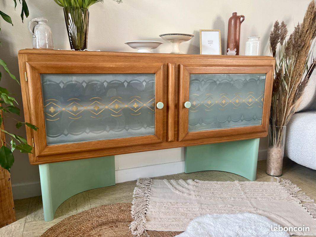 🌺🌸 Mobiliers Uniques - Enfilade, buffet bas "MADO" vintage - Art déco (image 3)