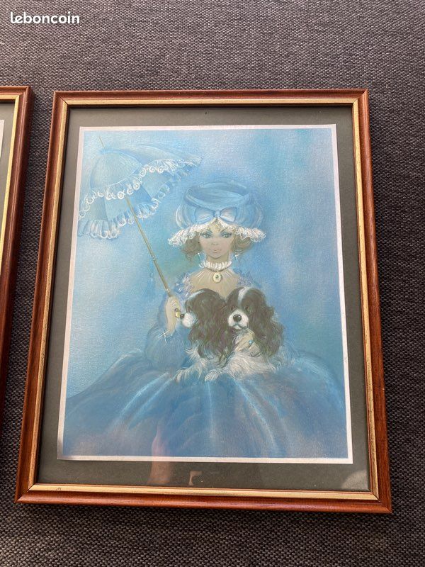 DUO RARE : Tableaux Vintage DUFEX (1989) – Effet Holographique Irisé (image 2)