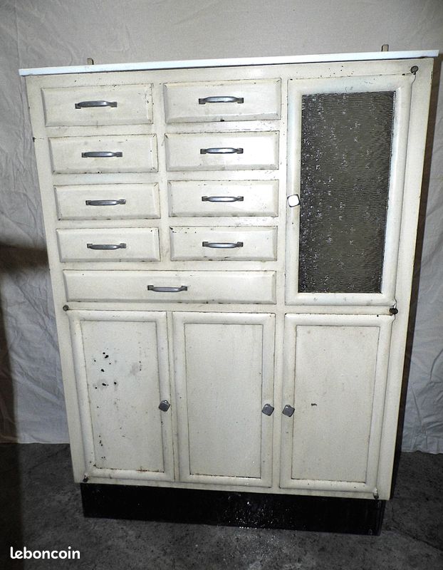 Meuble de métier dentiste hopital années 50 armoire pharmacie vintage design XXème siecle meuble industriel (image 1)