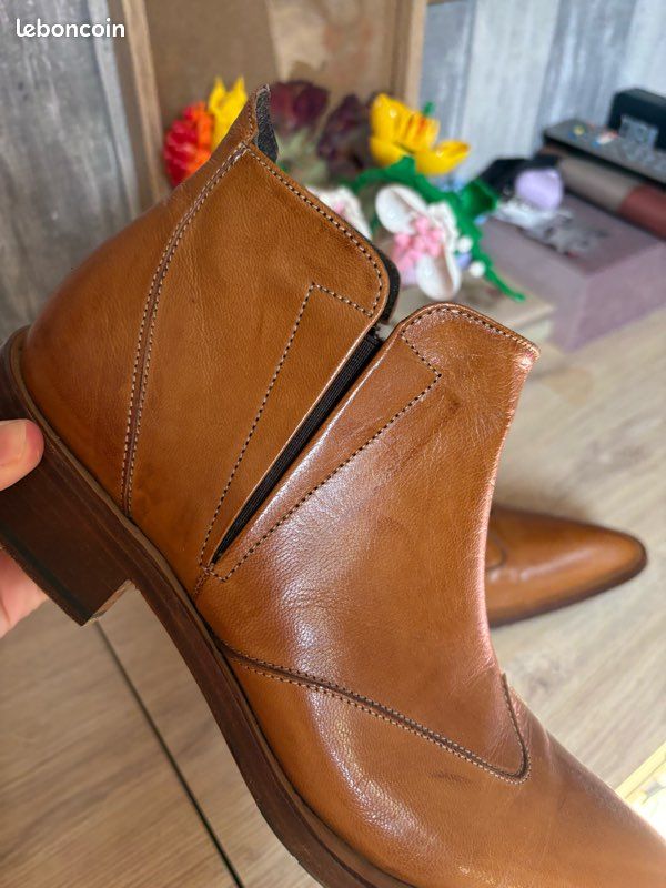 Bottine cuir marron homme 39 made in intaly fabi (image 3)