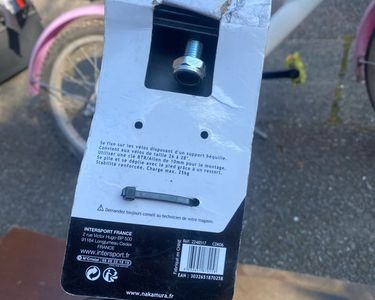 Béquille Vélo Enfant 16 Pouces – Monopied Acier Noir, Fixation Boulon