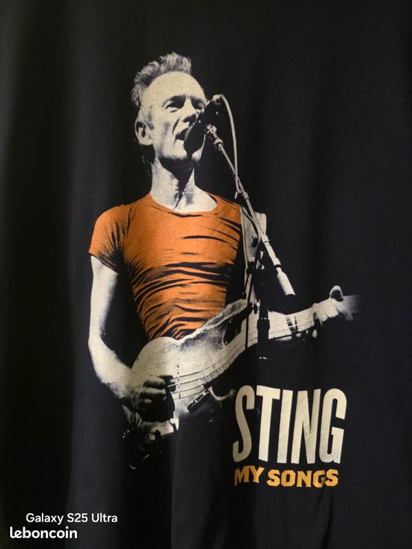 T-shirt The Police Sting Message In A Bottle Officiel - Homme/Unisexe Bleu - Neuf Avec Étiquettes