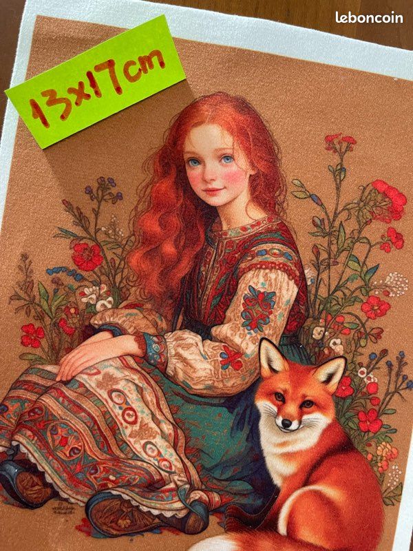 Coupon tissu velours fille et renard (image 2)