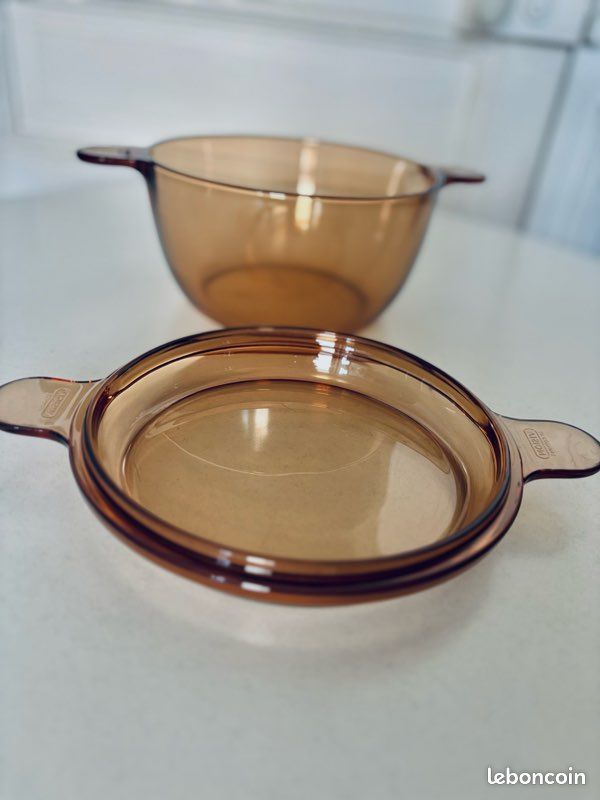 Ancienne Cocotte En Verre Vision - France - Diamètre 21 Cm - Vintage