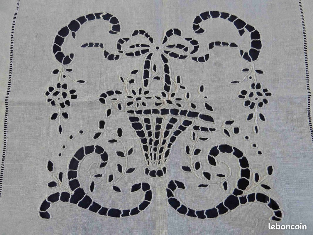 Ancienne Taie/housse en dentelle 40,5 cm (image 2)
