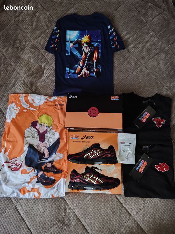 Asics gel- NYC naruto Uzumaki Shippuden t-shirt publicité