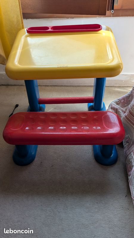 Bureau d'écolier vintage Berchet - Jaune/Rouge/Bleu (image 7)