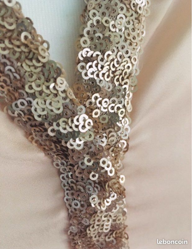 Blouse rose poudrée sequins t.36 (image 2)