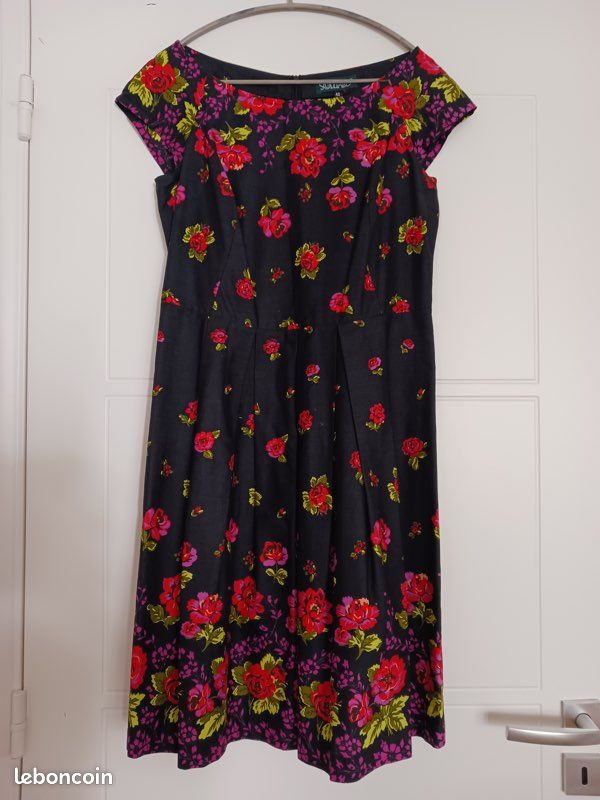 Robe Souleiado Vintage Dos Nu Longue – Taille 40 Rouge