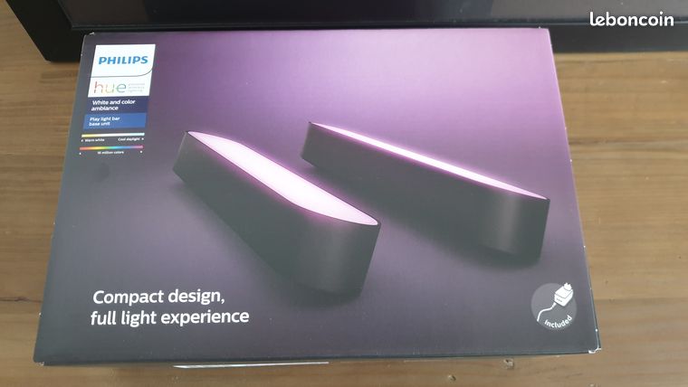 Philips Hue Play noires pack de 2 lampes neuves