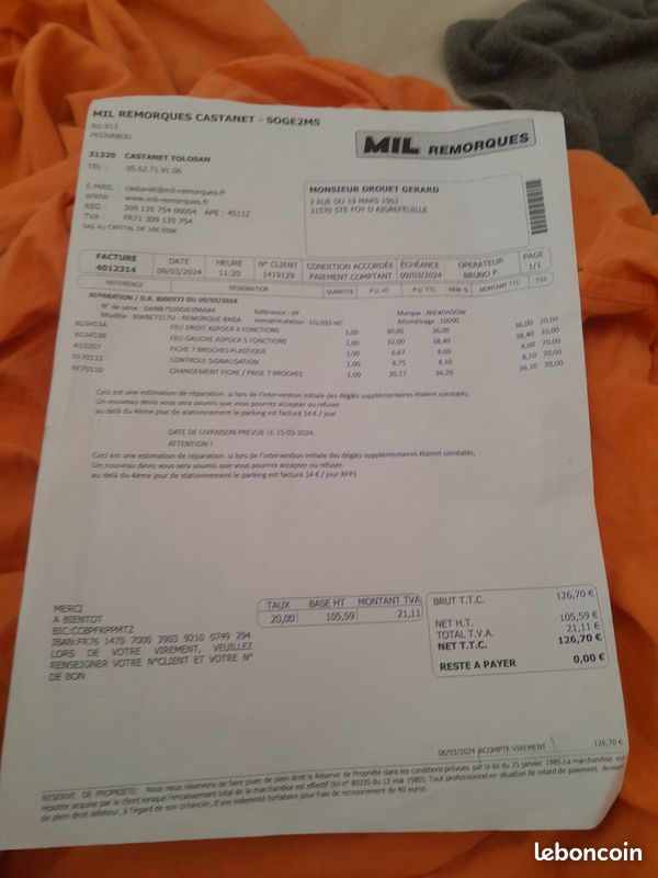 Remorque à l'excellent état (image 2)
