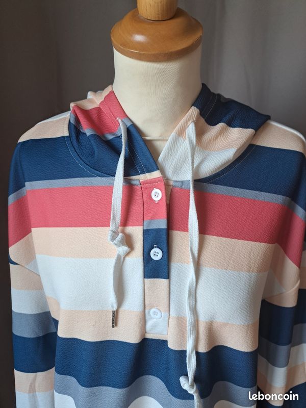 Sweat rayé multicolore Shein T. L (image 3)