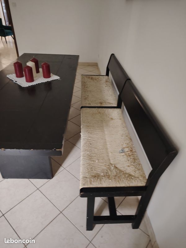 Table et banc en chêne massif (image 4)