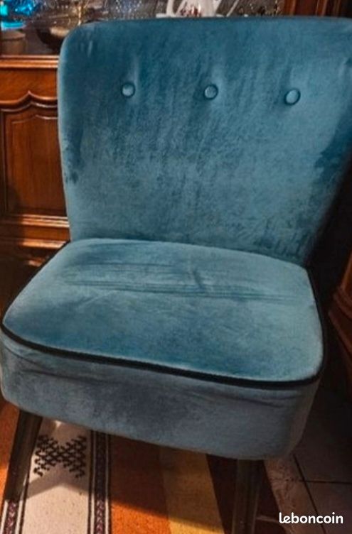Fauteuil bleu marine très bon état (image 1)