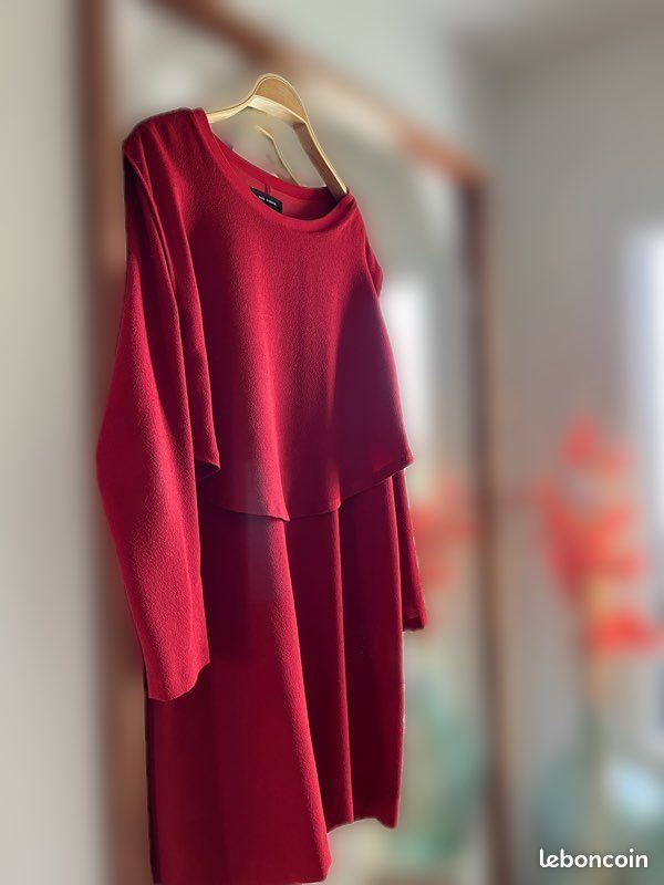Robe Cop Copine Bellflower 38, Noir à Pois Rouges, Manches Longues - Occasion Très Bon état