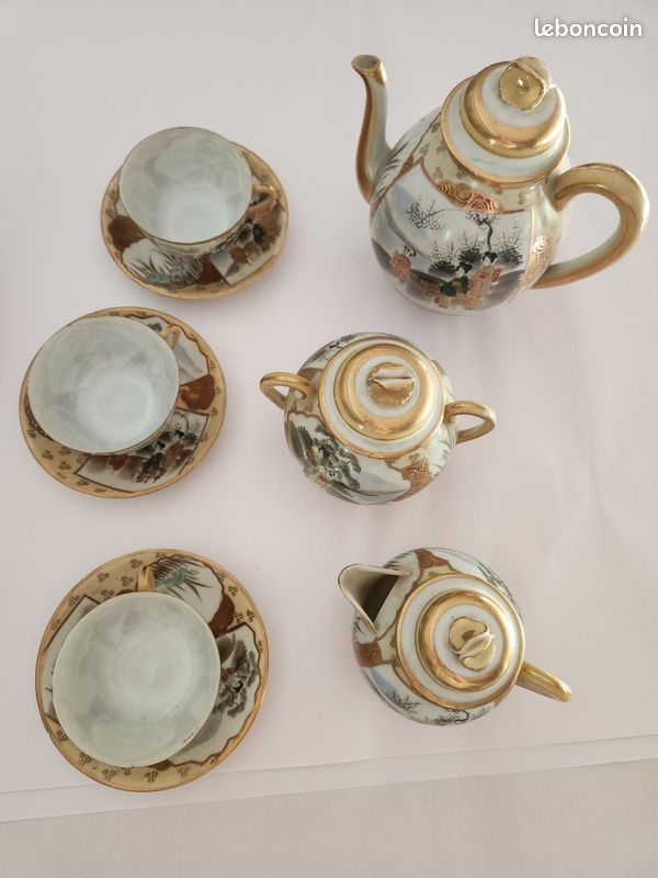 Ancien service à thé asiatique – début du XXᵉ siècle (image 4)