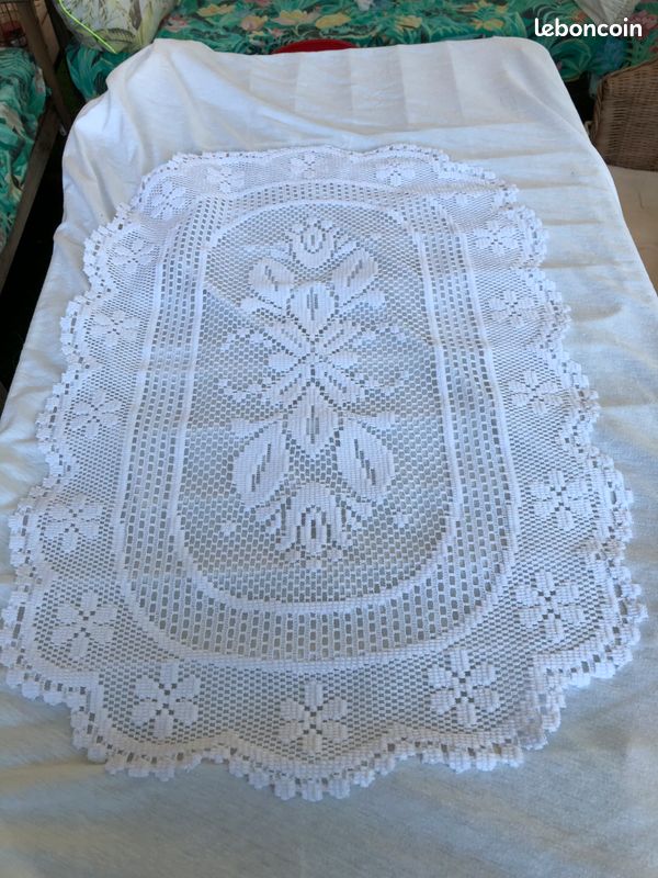 Napperon coton blanc 66cm x 45 cm (image 1)