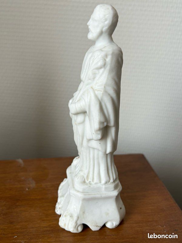 Saint Joseph statuette ancienne biscuit porcelaine hauteur 17,5cm (15) (image 4)
