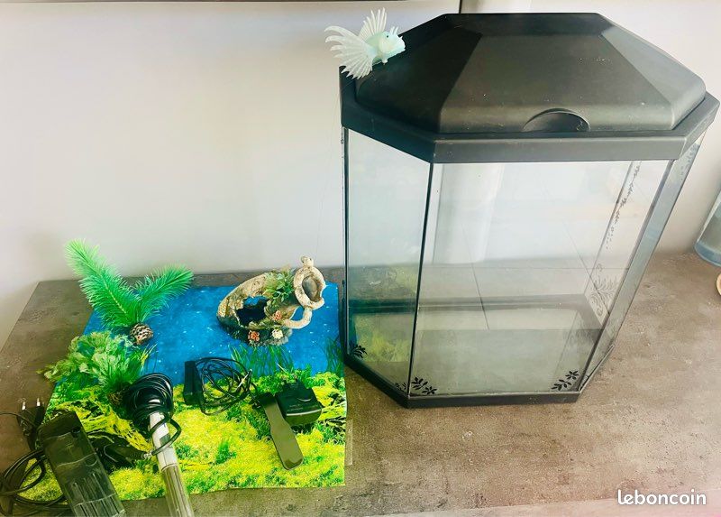 Aquarium octogonal 30L complet avec chauffage (image 2)