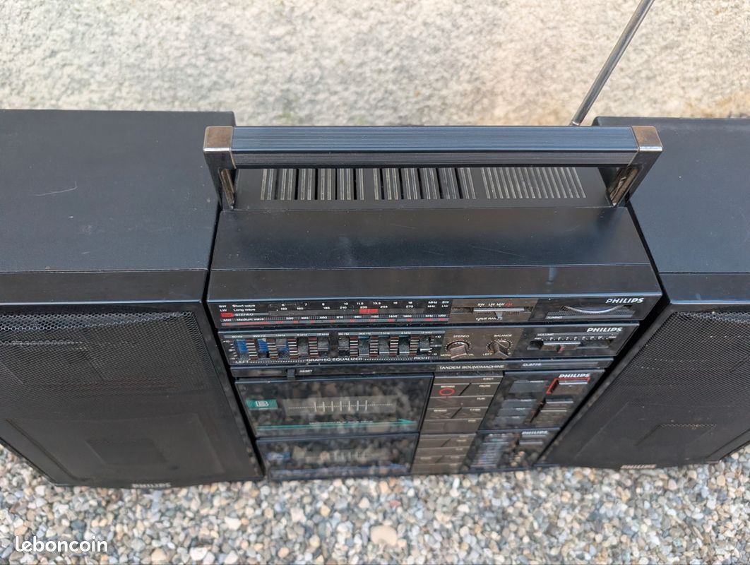Ghettoblaster Philips D8778 TANDEM SOUNDMACHINE – Boombox Vintage Fonctionnel
