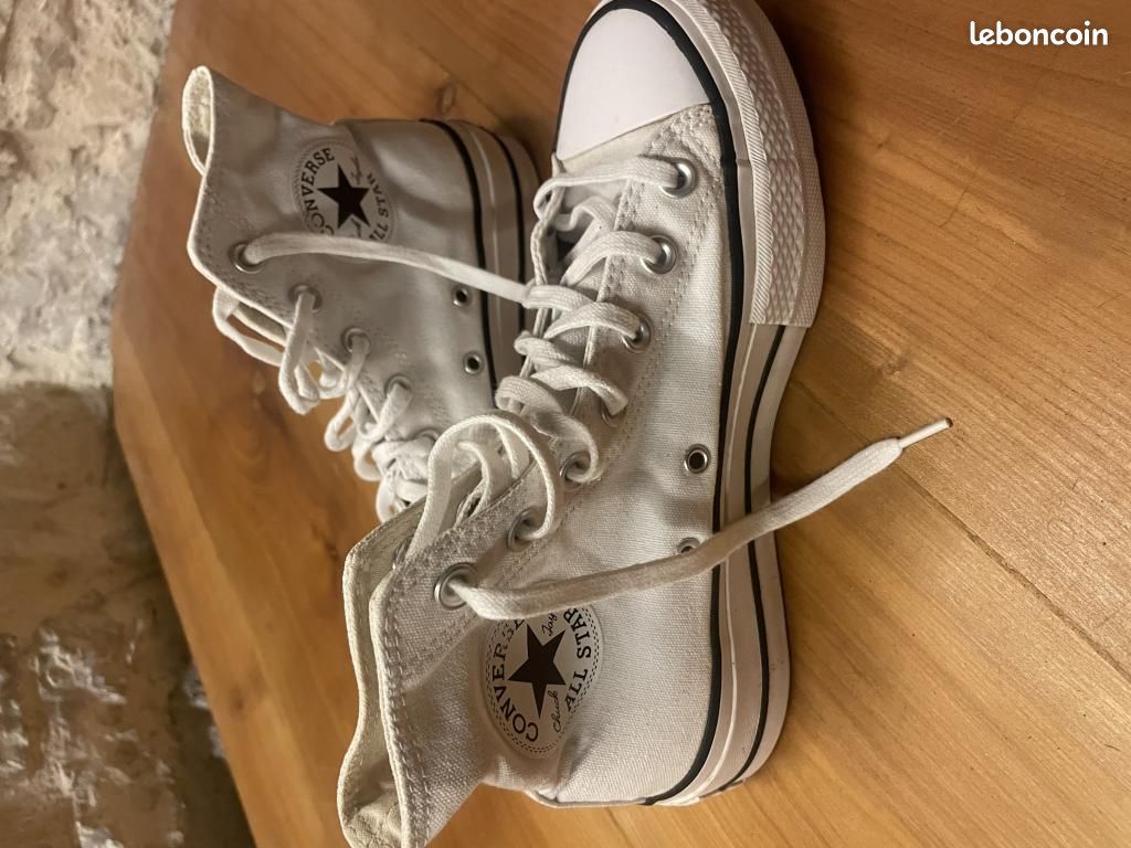 All Star Lift Clean Converses Blanches Taille 35 Converse Baskets