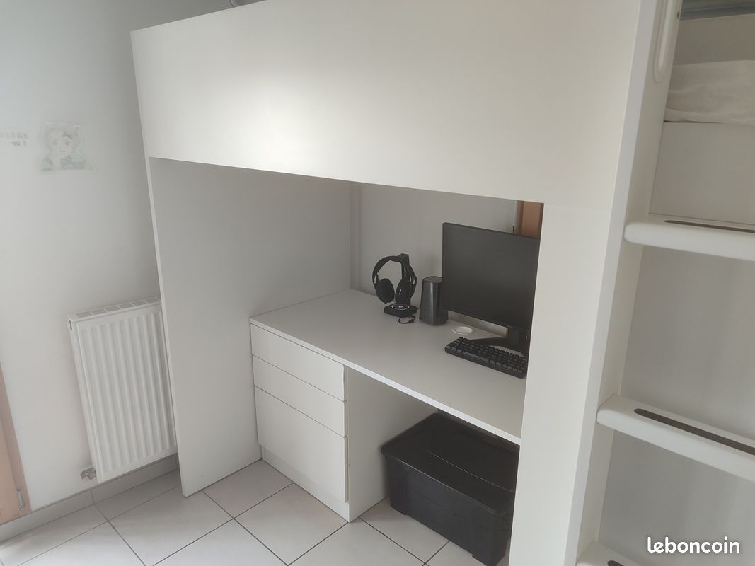 Lit Ikea avec bureau (image 3)