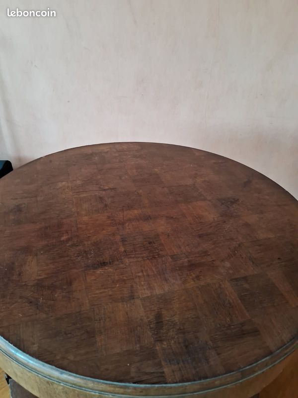 Table guéridon art déco à rénover dessus damier (image 2)