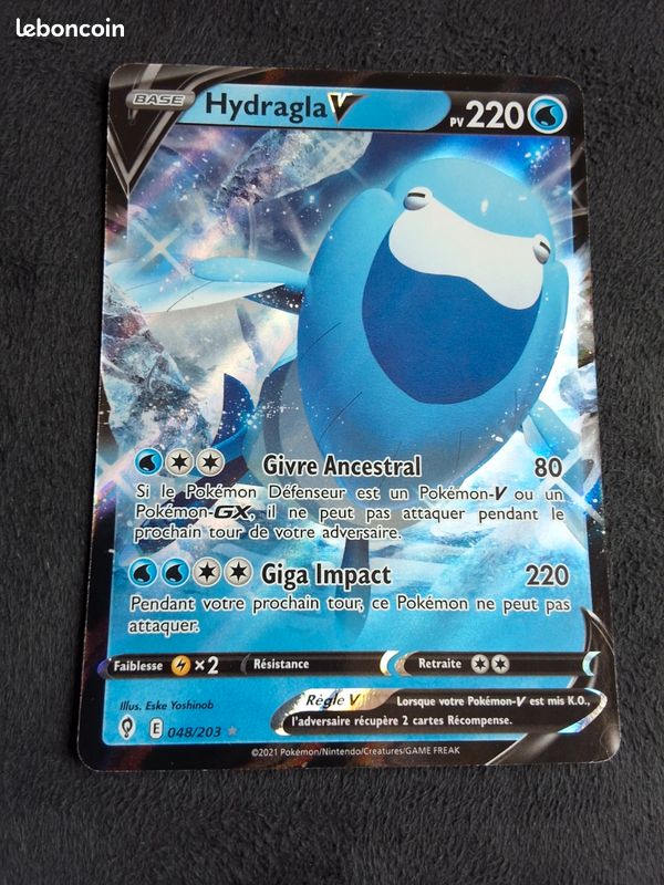 Carte pokémon française hydragla v 048/203 Évolution Céleste (image 1)