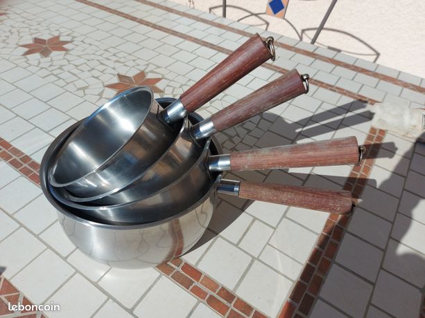 Lot De Casseroles Et Poêles En Nickel Pur Tournus - Pour Gaz - Occasion