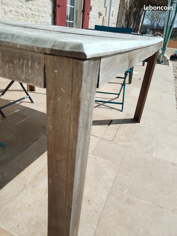 Table extérieur teck carré (image 6)