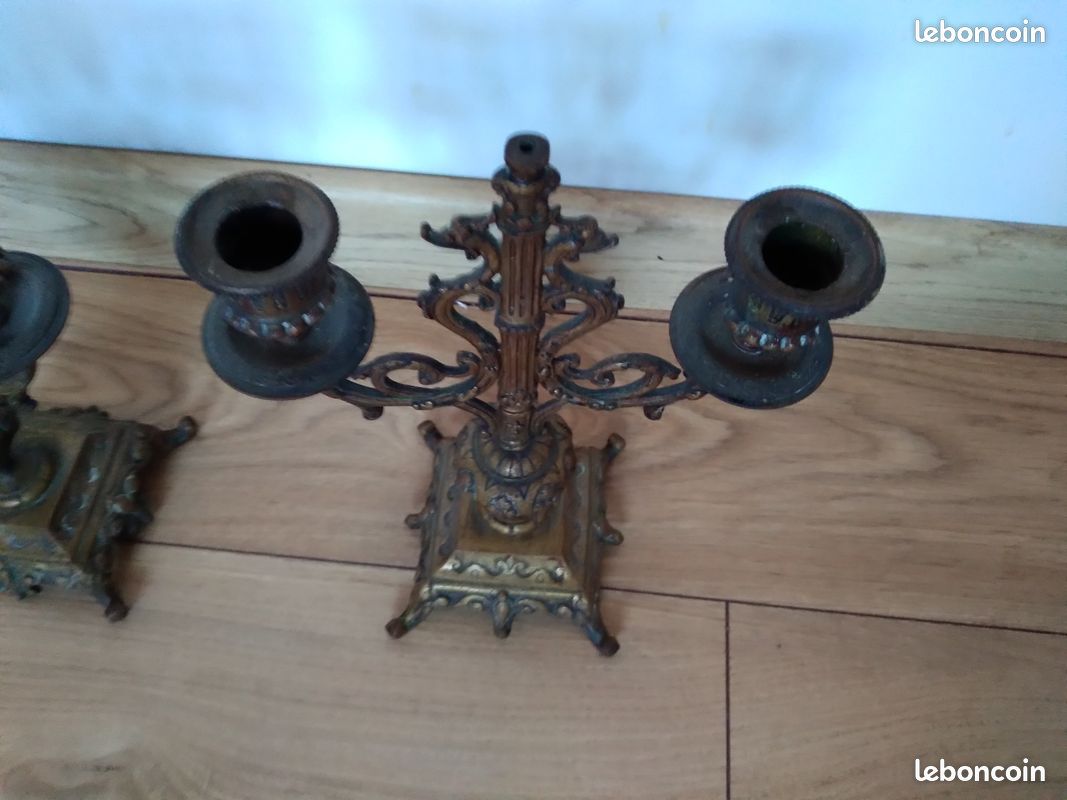 bougoires anciens bronze laiton doré 27 cm