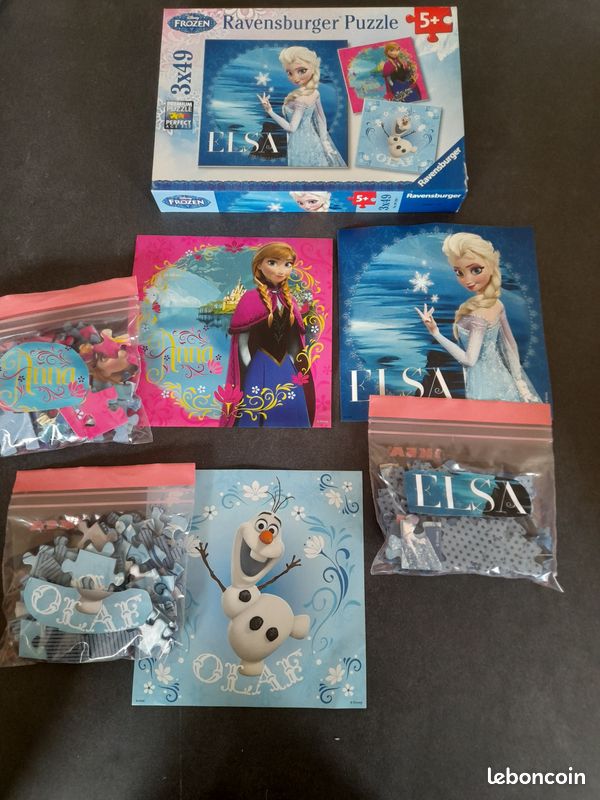 Puzzle Ravensburger _ La reine des neiges _ Elsa, Anna et Olaf _ 3 puzzles complet de 49 pièces (image 3)