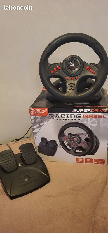 Volant et pédales de jeu Vidéo PRO Race Pro SV200 compatible Xbox Séries X|S PS3 PS4 SWITCH PC SUBSONIC (image 1)