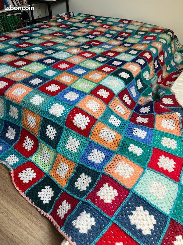 Couvre-Lit / Couverture Travaillé Entièrement Crochet