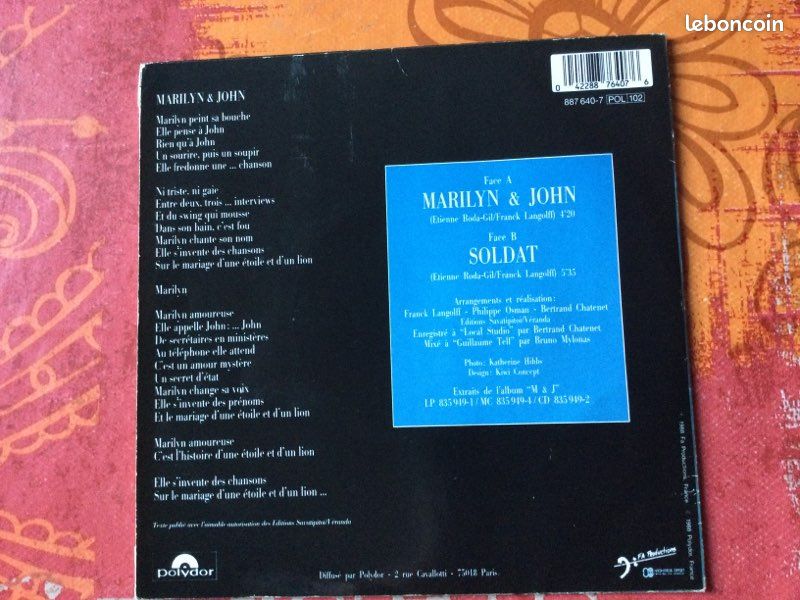 Vinyle 45T en très bon état de VANESSA PARADIS (image 2)
