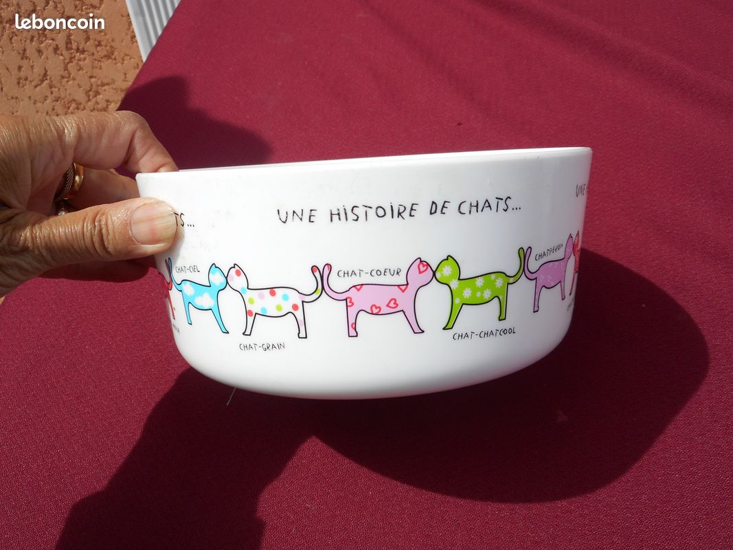 3 bols saladiers histoire de chat motif chat (image 1)