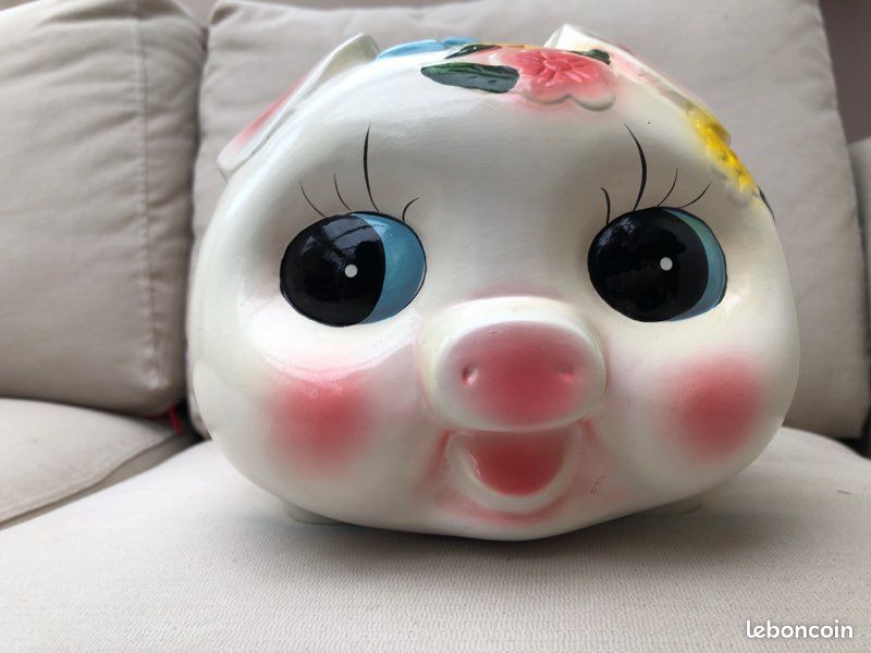 Mousehouse Gifts Tirelire Cochon Blanc - Modèle S, Porcelaine De Qualité