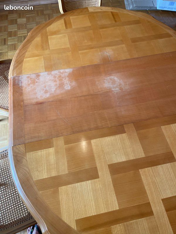 Table en bois + 6 chaises cannées – style vintage – 50 (image 5)