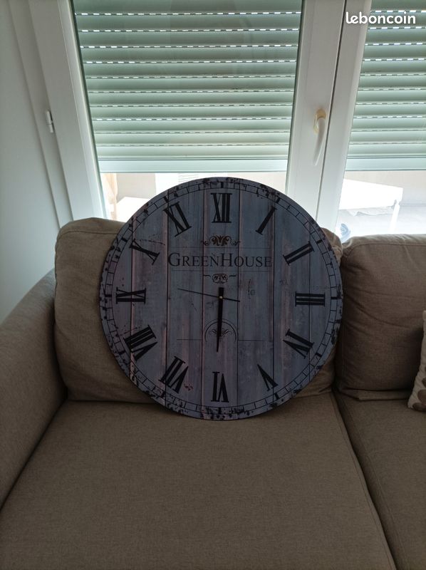 Grande Horloge Murale Déco "GreenHouse" – Style Vintage / Industriel (image 2)