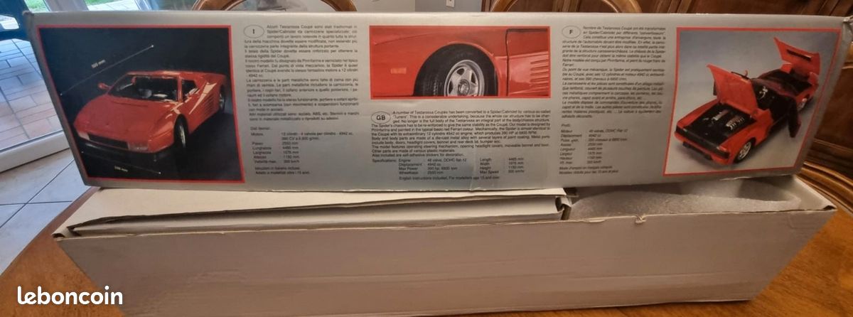 Maquette Italeri 1/16 Ferrari Testarossa - Kit à Assembler - Occasion
